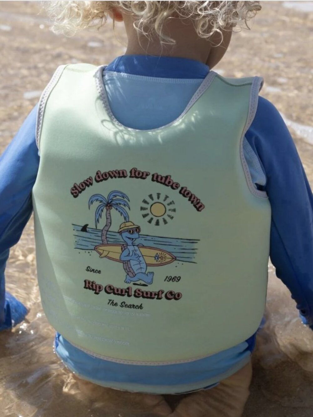 NWOT Sunnylife x RipCurl Kids Swim Vest 1-2 - Shred Turtle Green